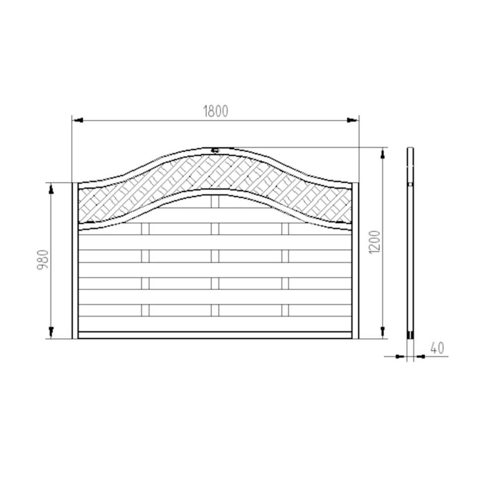 Forest Garden 1.8m x 1.2m Pressure Treated Decorative Europa Prague Fence Panel – Pack of 3 5013053138250 2